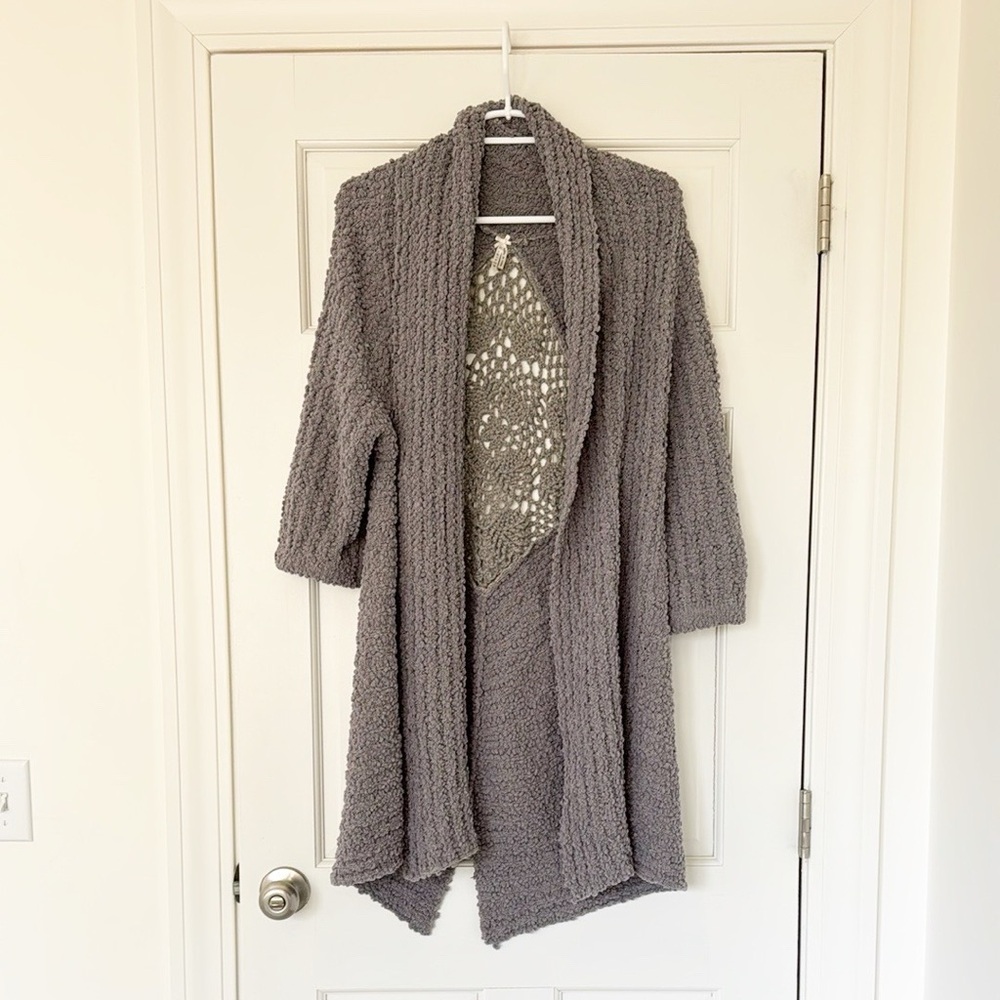 LAPIS cardigan duster size M grey soft cozy boucle knit